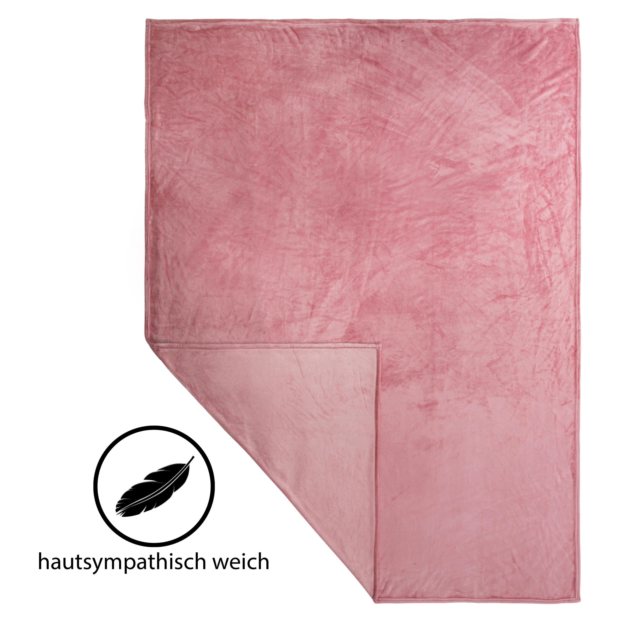 99028 Hometex Premium Textiles Cashmere Touch Kuscheldecke | Hochflor-Flausch Sofadecke | Kuschelig weich & hautsympatisch | 150 x 200 cm Altrosa