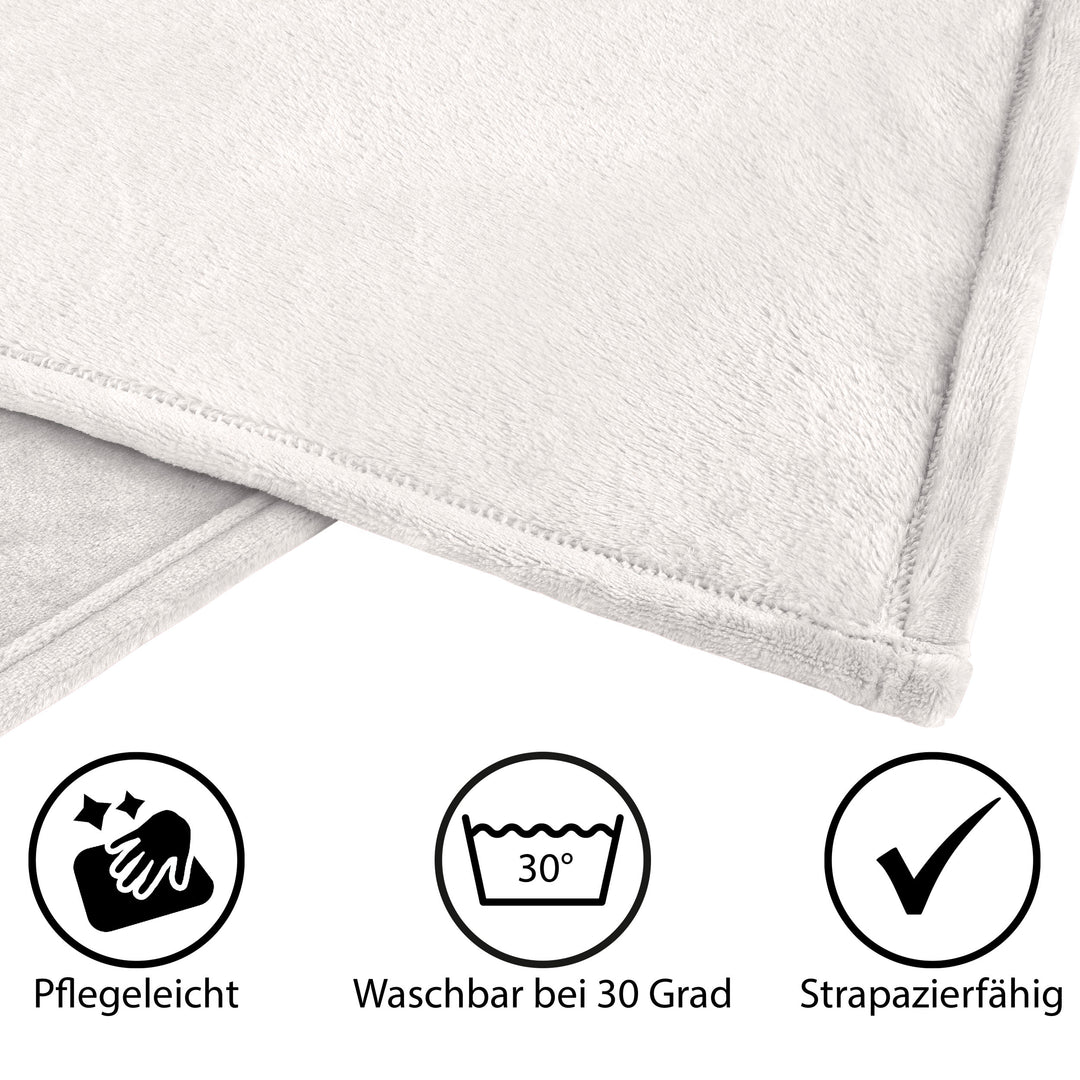 Cashmere Touch Kuscheldecke | 180 x 220 cm Natur
