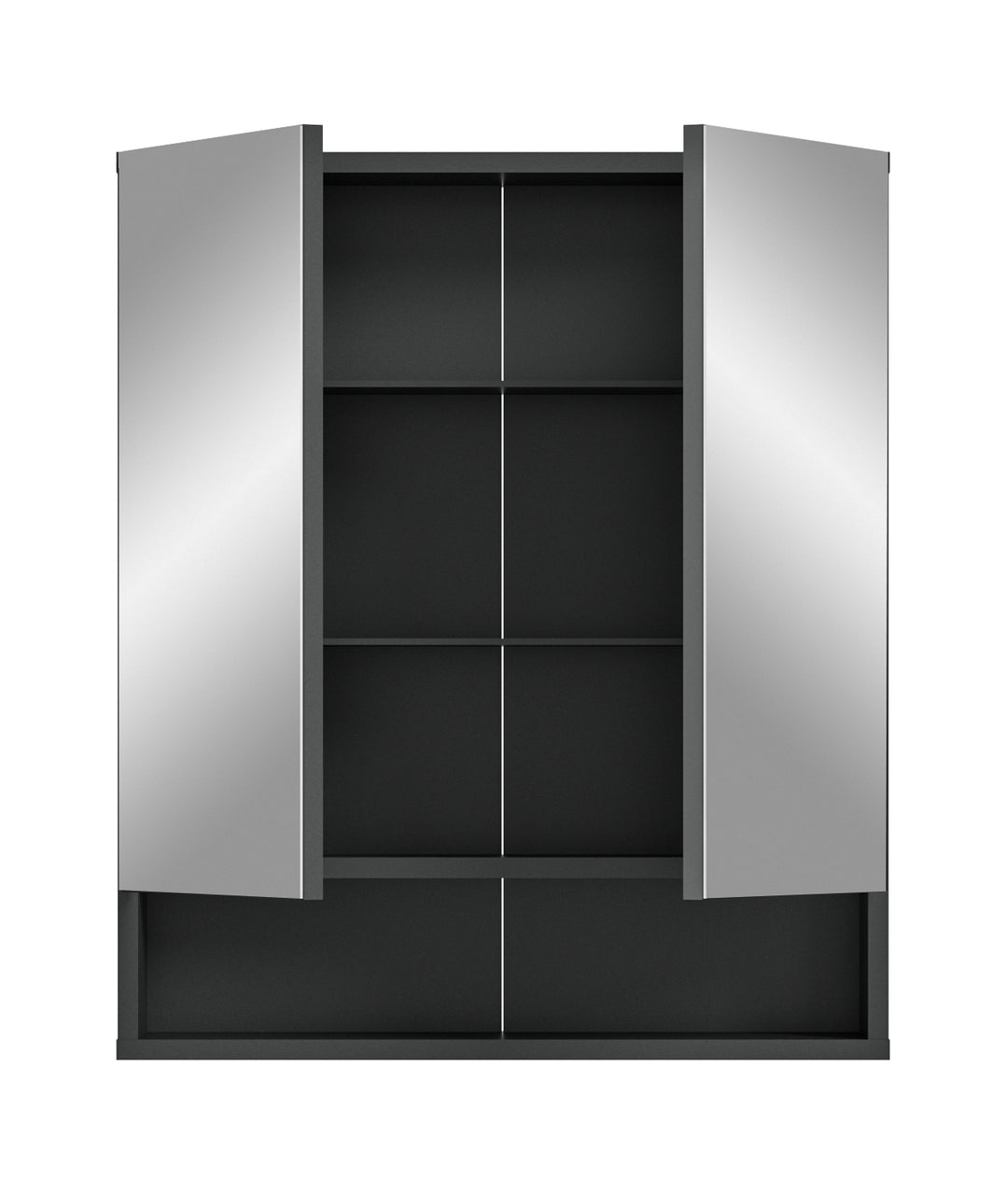 TK46 Spiegelschrank (B/H/T: 60x71x18 cm) in grau Nachbildung und Spiegelfront