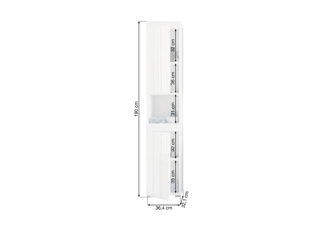 Standschrank I Modell TK16 I Design: Hochglanzfronten mit horizontale Akzentuierung