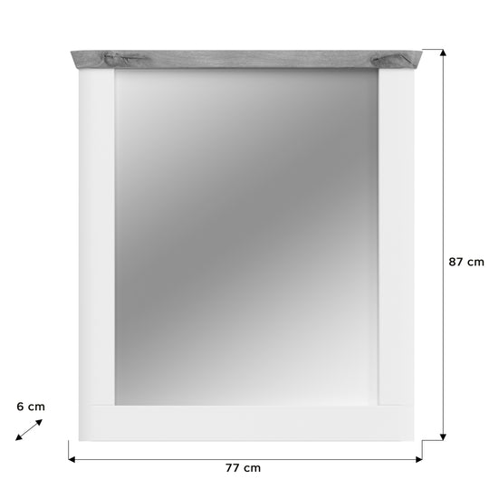 TK54 Spiegel (B/H/T: 79x89x6 cm) in weiß Nachbildung und Spiegelglas