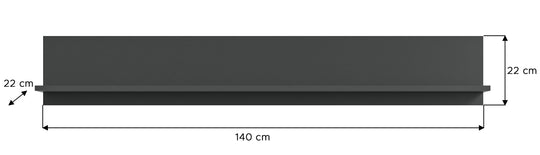 TK46 Wandboard (B/H/T: 140x22x22 cm) in grau Nachbildung