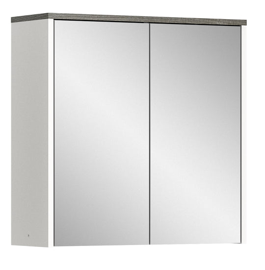 TK52 Spiegelschrank (B/H/T: 60x60x21 cm) in weiß Nachbildung und Spiegelfront