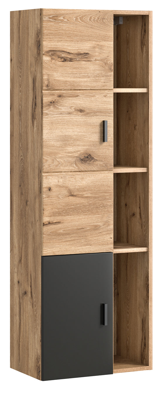 TK42 Midischrank (B/H/T: 48x144x35 cm) in Nox Oak Nachbildung und Nox Oak tiefzieh