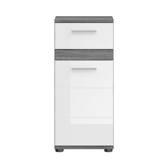 Standschrank I Modell TK2 I Design: Hochglanzfronten mit hochwertiger Absetzung in Rauchsilber NB