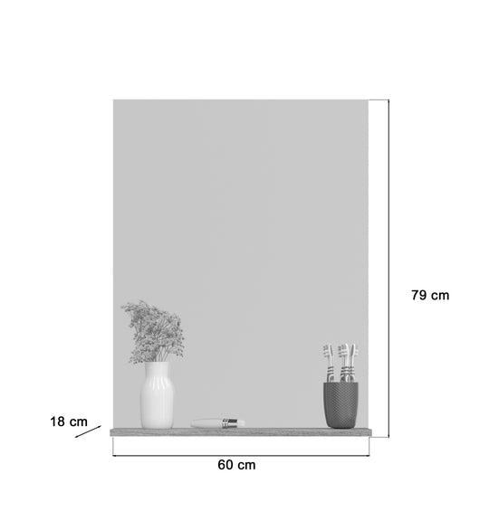 TK76 Spiegel (B/H/T: 60x79x18 cm) in Rauchsilber Nachbildung und