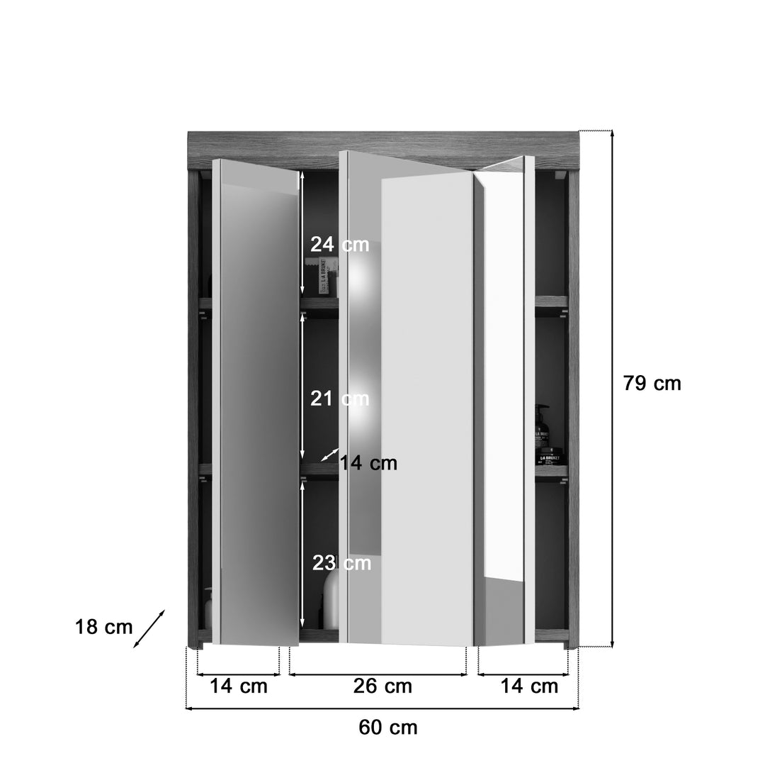 Spiegelschrank I Modell TK15 I Design: hochwertige Spiegelfront