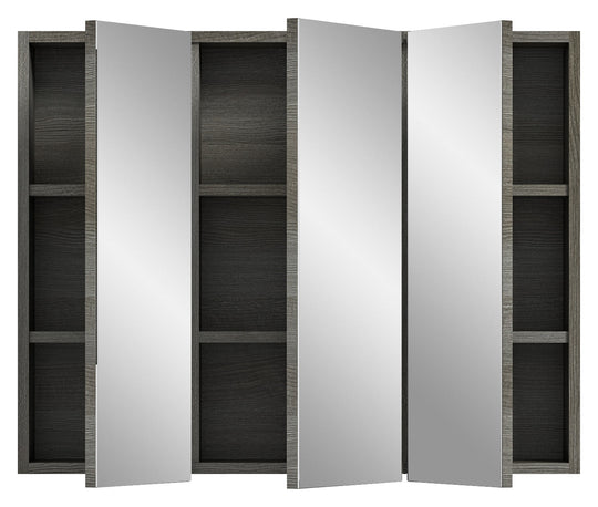 TK72 Spiegelschrank (B/H/T: 80x64x16 cm) in Rauchsilber Nachbildung