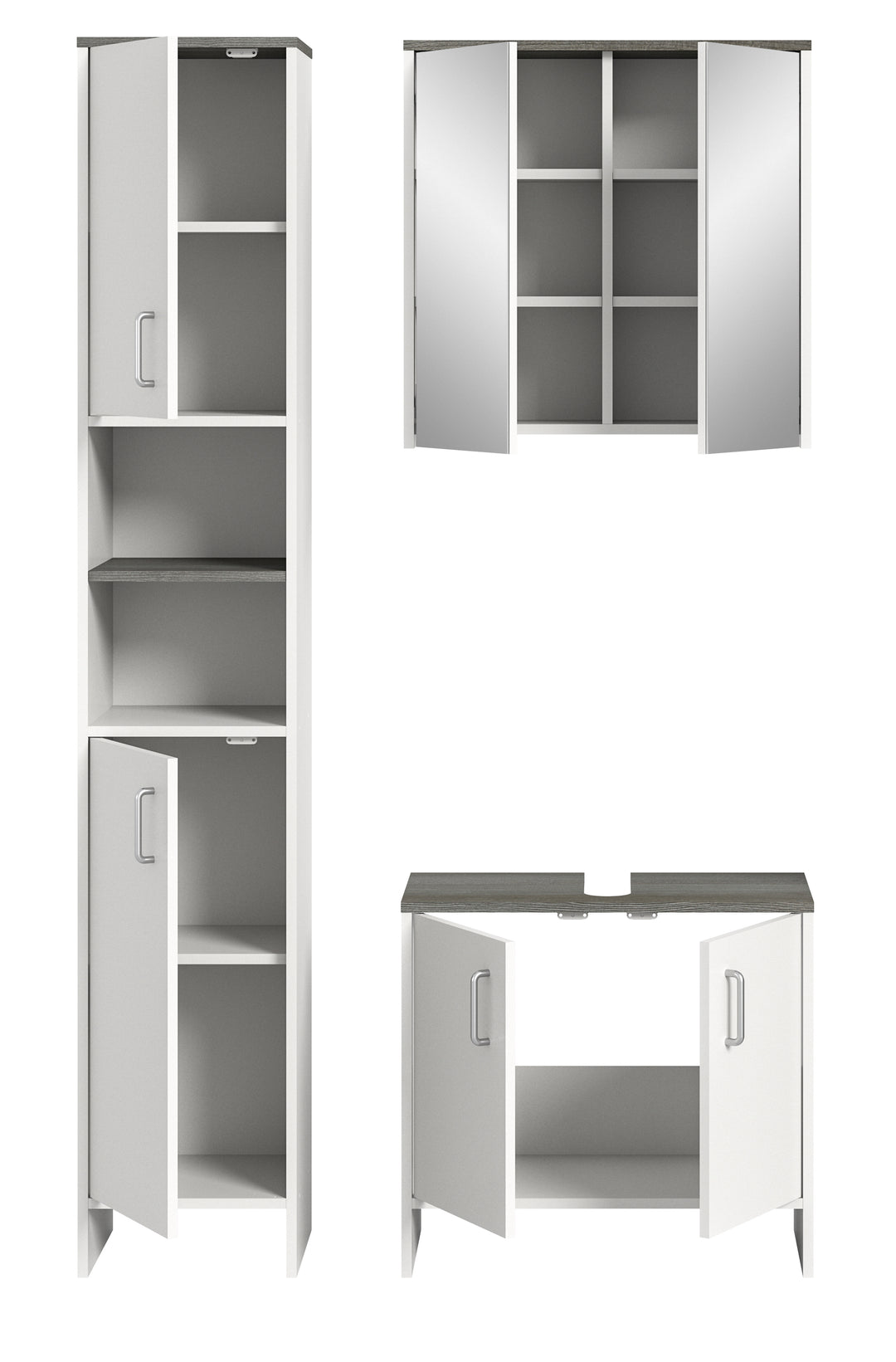 TK52 Badkombination (B/H/T: 107x180x28 cm) in weiß Nachbildung