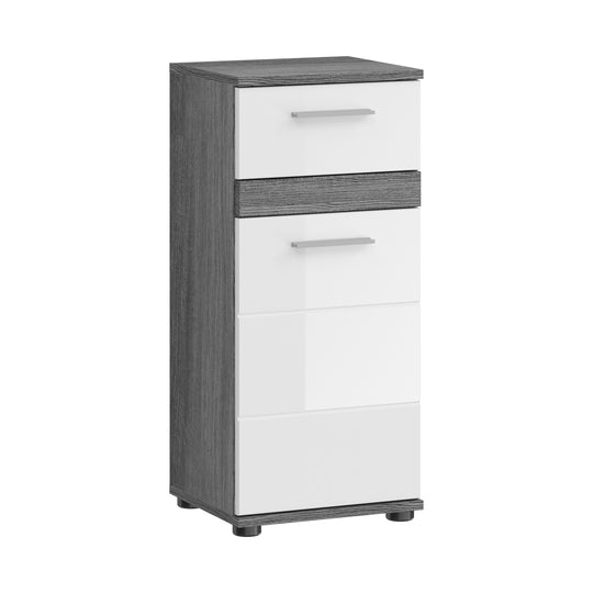 Standschrank I Modell TK2 I Design: Hochglanzfronten mit hochwertiger Absetzung in Rauchsilber NB