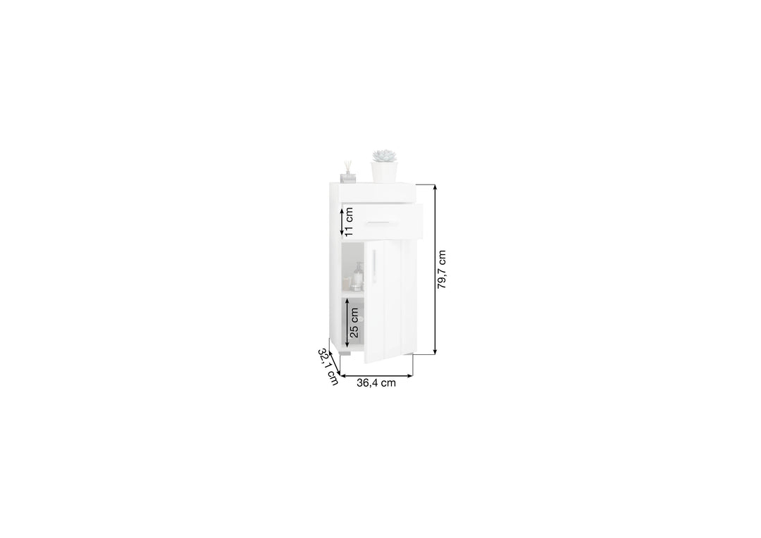 Standschrank I Modell TK16 I Design: Hochglanzfronten mit horizontale Akzentuierung