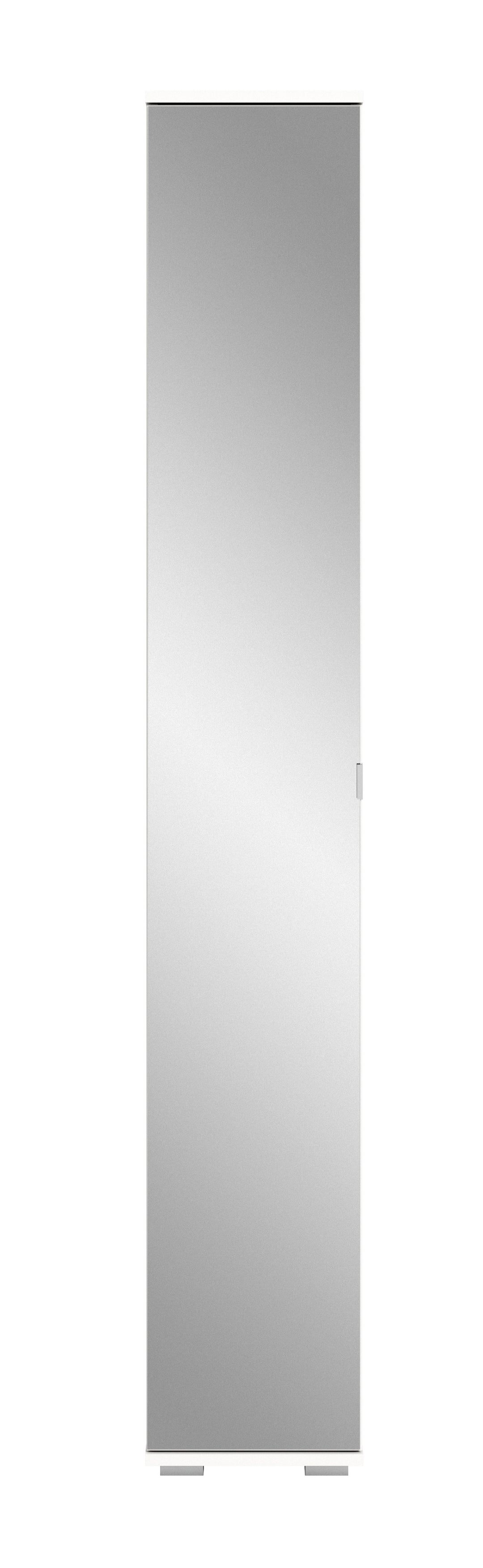 TK61 Spiegelschrank (B/H/T: 30x191x37 cm) in weiß Nachbildung und Spiegelfront