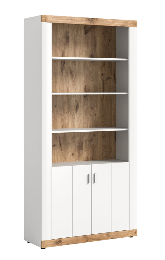 TK49 Stauraumshelf (B/H/T: 101x204x37,5 cm) in weiß Nachbildung und weiß matt tiefzieh