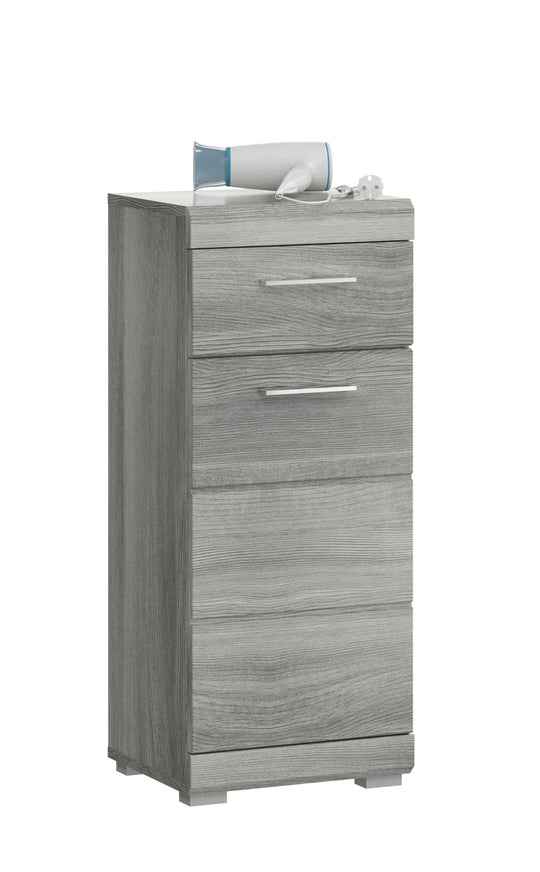 TK76 Standschrank (B/H/T: 37x88x31 cm) in Rauchsilber Nachbildung und Rauchsilber tiefzieh