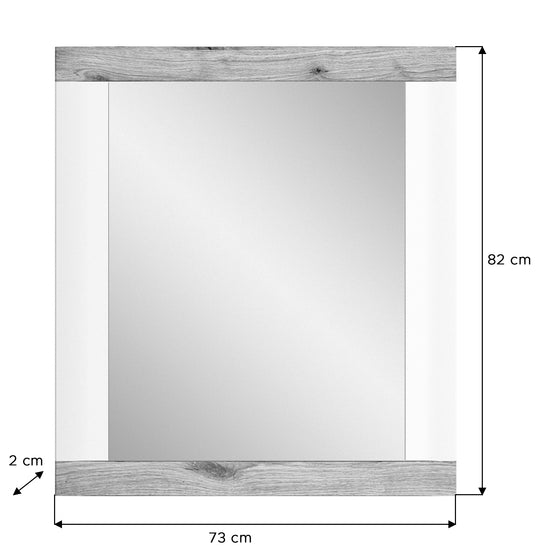 TK49 Spiegel (B/H/T: 73x82x2 cm) in weiß Nachbildung und Spiegelfront