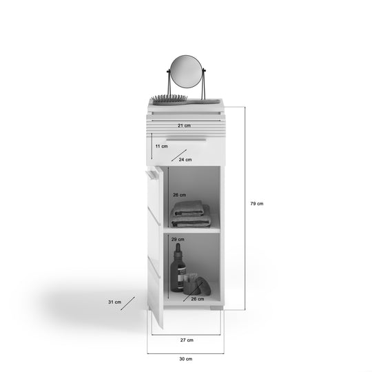 Standschrank I Modell TK7 I Design: Hochglanzfronten mit vertikaler Rillen-Akzentuierung