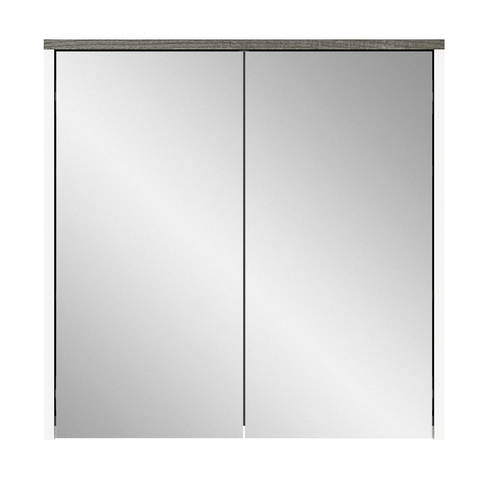 TK52 Spiegelschrank (B/H/T: 60x60x21 cm) in weiß Nachbildung und Spiegelfront