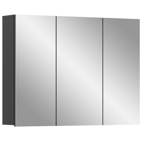 TK75 Spiegelschrank (B/H/T: 80x60x15 cm) in grau Nachbildung