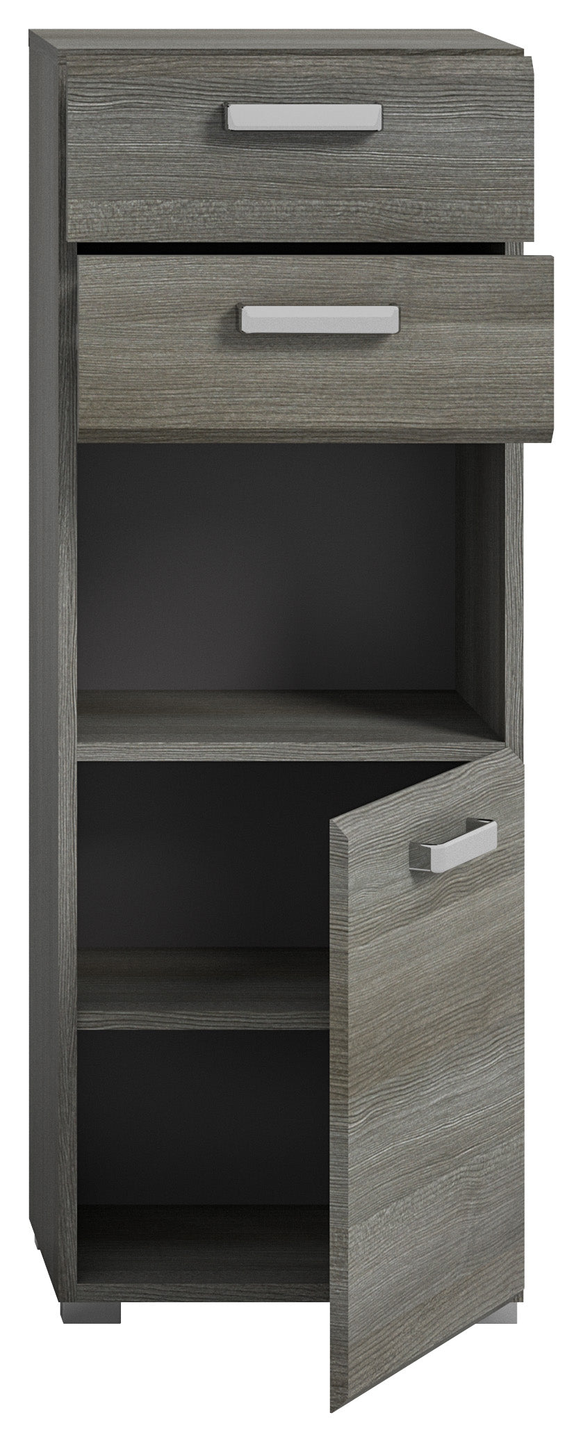 TK72 Standschrank (B/H/T: 40x109x33 cm) in Rauchsilber Nachbildung