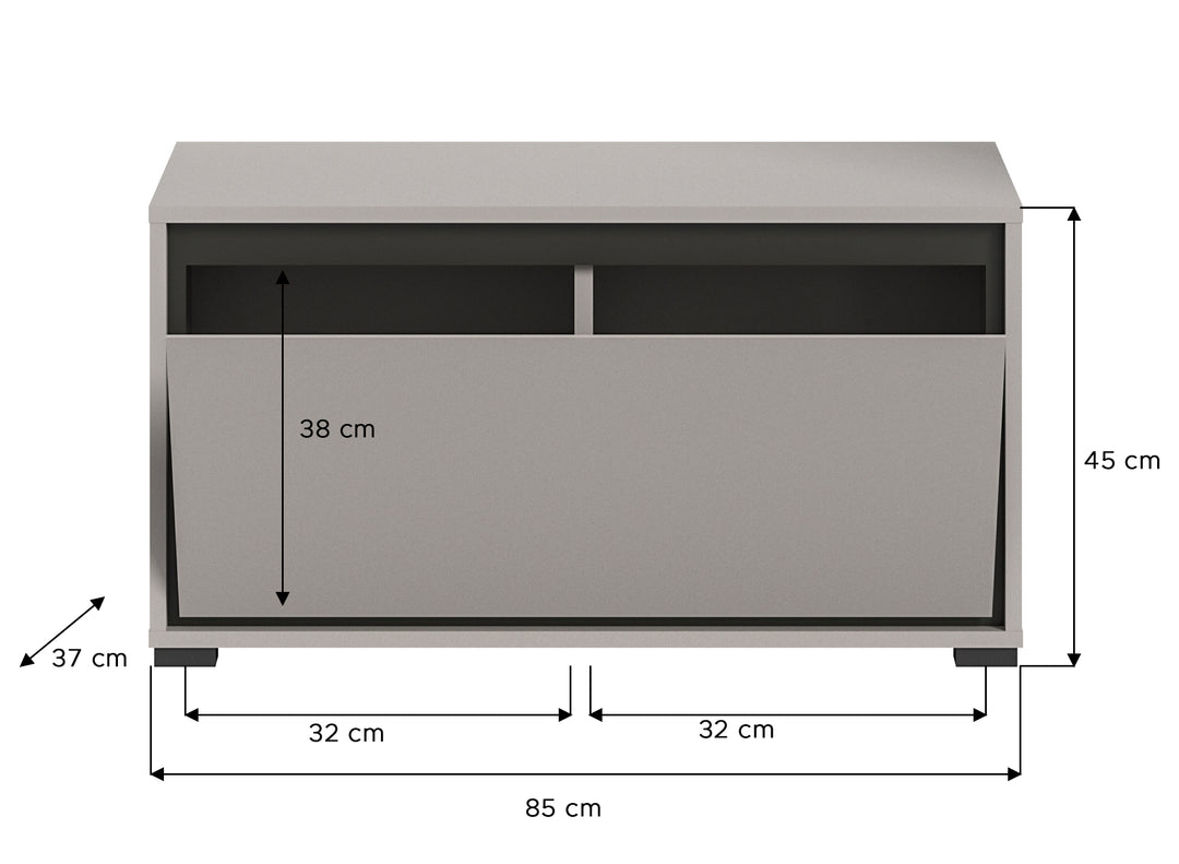 TK44 Sitzbank (B/H/T: 85x45x37 cm) in grau Nachbildung