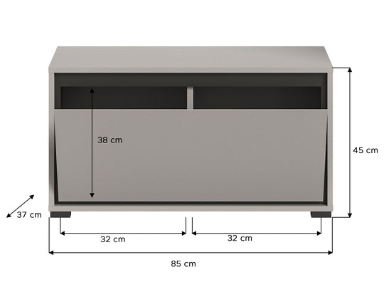 TK44 Sitzbank (B/H/T: 85x45x37 cm) in grau Nachbildung