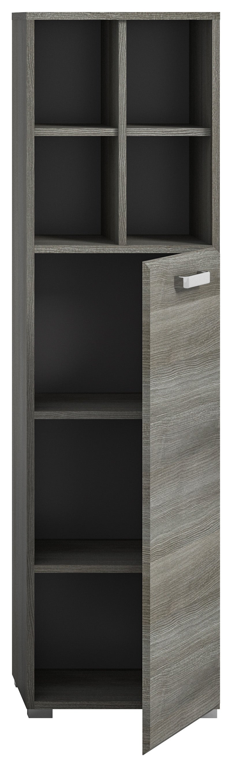 TK72 Standschrank (B/H/T: 40x146x33 cm) in Rauchsilber Nachbildung