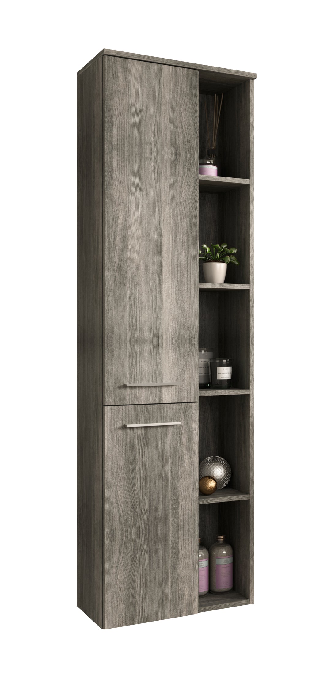 TK20 Hängeschrank (B/H/T: 50x174x31 cm) in Rauchsilber Nachbildung