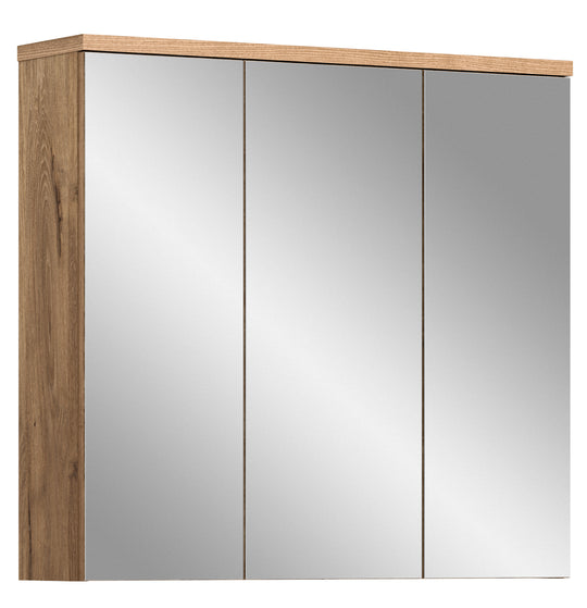 TK42 Spiegelschrank (B/H/T: 80x75x20 cm) in Nox Oak Nachbildung und Spiegelfront