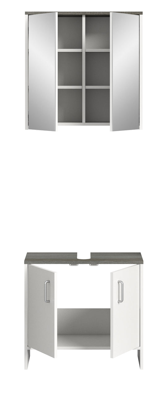 TK52 Badkombination (B/H/T: 60x180x28 cm) in weiß Nachbildung