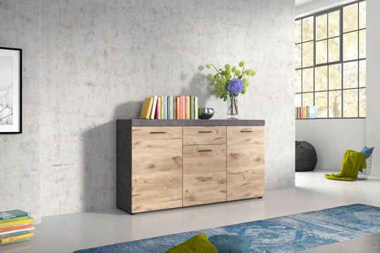 TK77 Sideboard (B/H/T: 160x89x40 cm) in Matera Nachbildung und Nox Oak Nachbildung