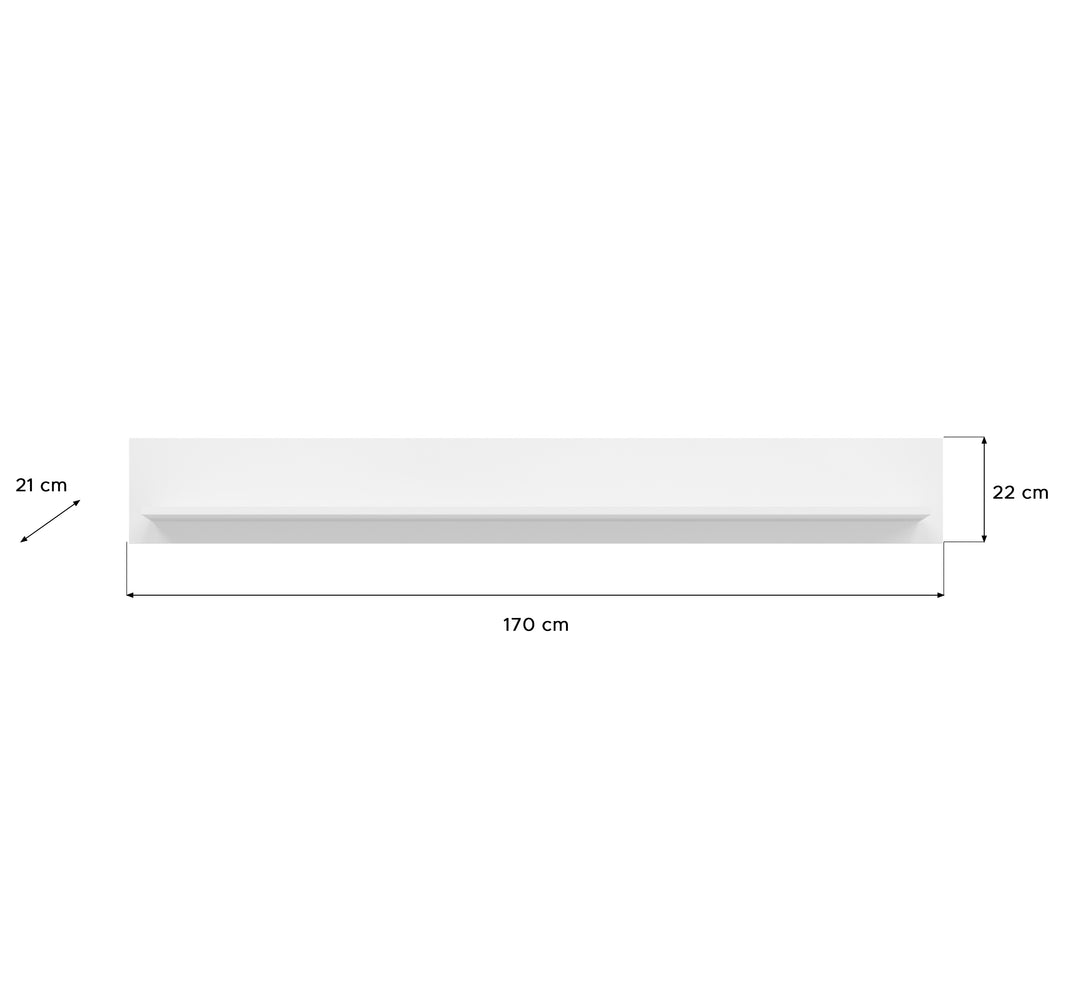 TK73 Wandboard (B/H/T: 170x22x21 cm) in weiß Nachbildung