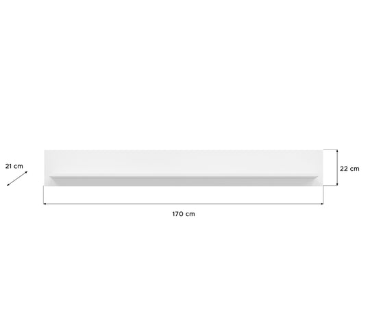 TK73 Wandboard (B/H/T: 170x22x21 cm) in weiß Nachbildung