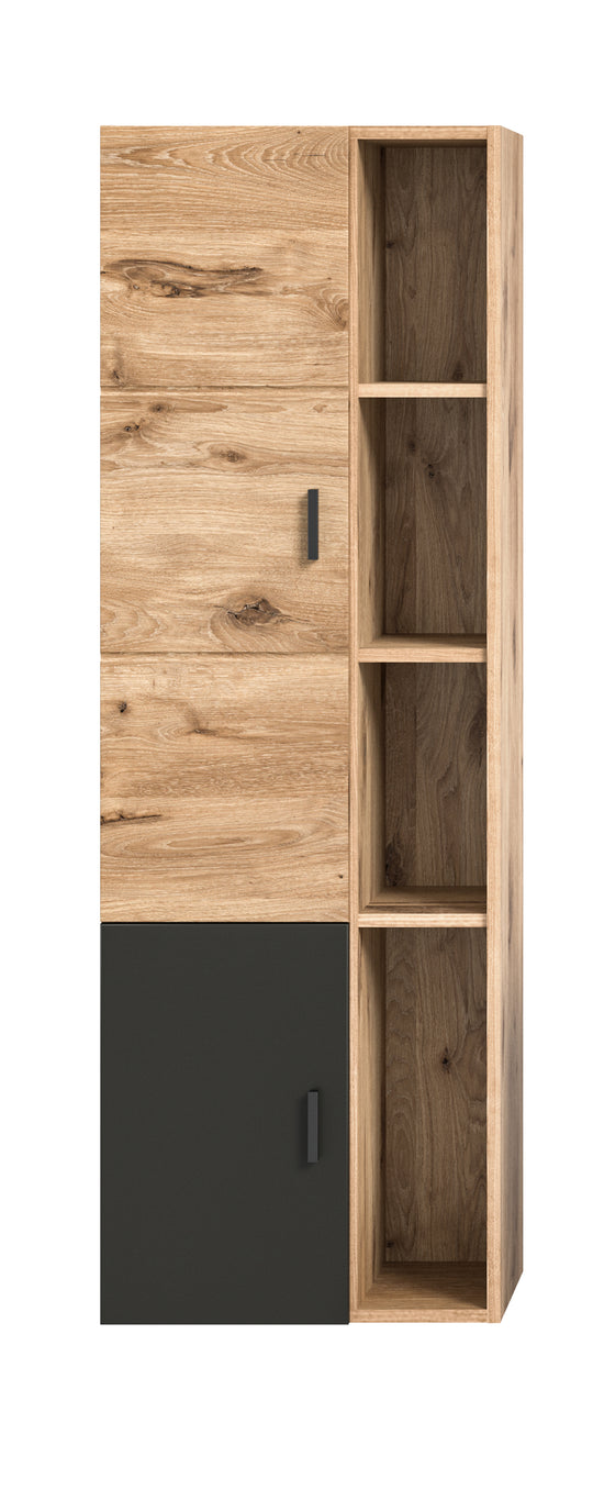 TK42 Midischrank (B/H/T: 48x144x35 cm) in Nox Oak Nachbildung und Nox Oak tiefzieh