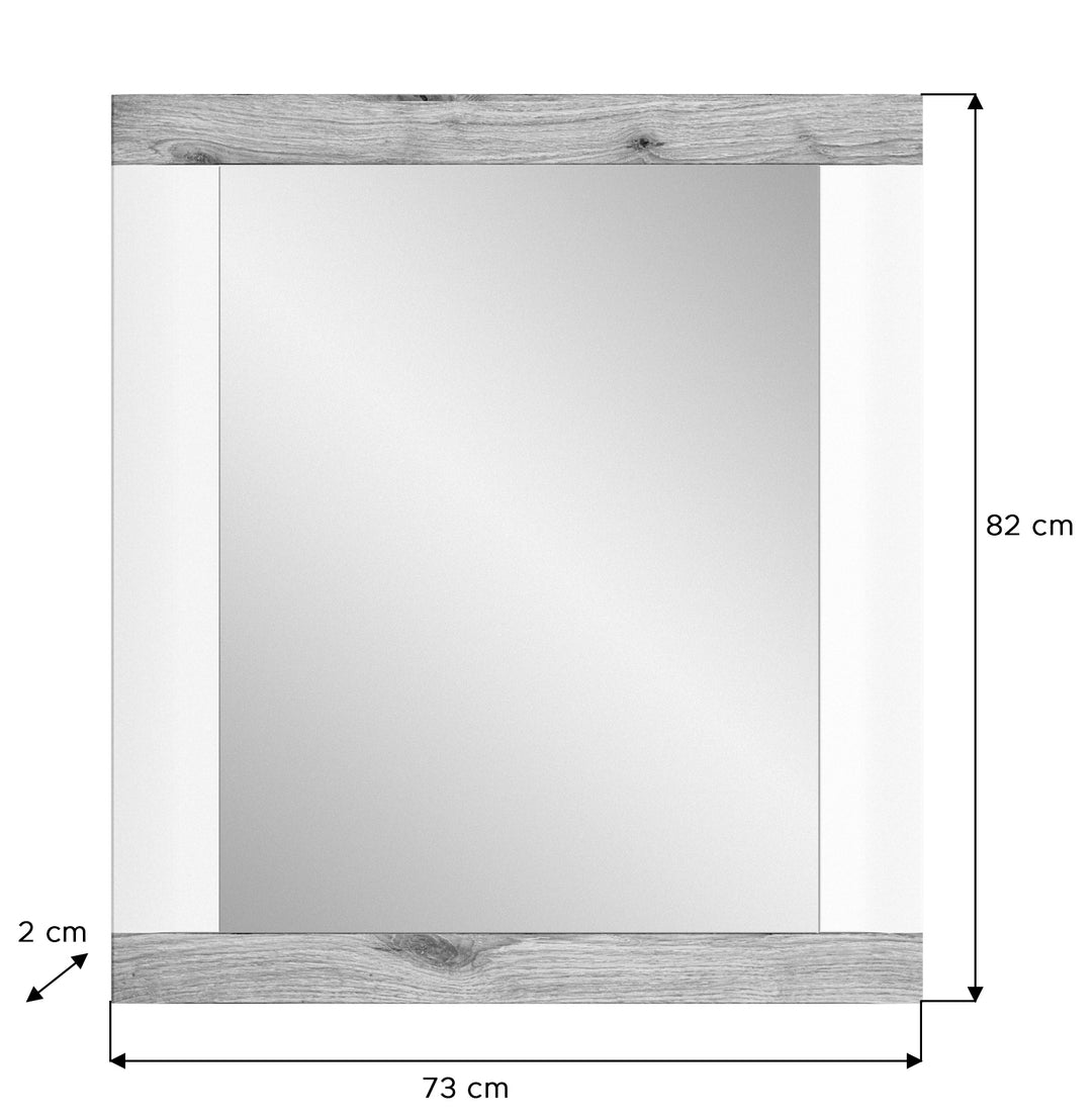 TK49 Garderobenkombination (B/H/T: 73x191x37 cm) in weiß Nachbildung und weiß matt tiefzieh