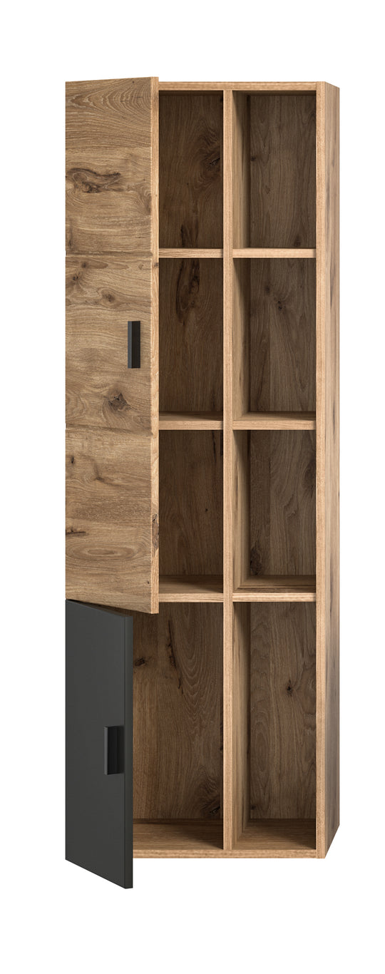 TK42 Midischrank (B/H/T: 48x144x35 cm) in Nox Oak Nachbildung und Nox Oak tiefzieh