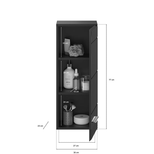 Hängeschrank I Modell TK7 I Design: Hochglanzfronten mit vertikaler Rillen-Akzentuierung