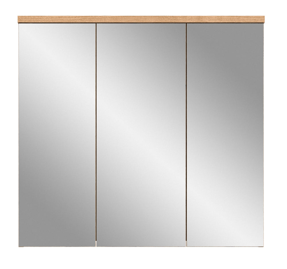 TK42 Spiegelschrank (B/H/T: 80x75x20 cm) in Nox Oak Nachbildung und Spiegelfront