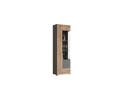 TK4 Vitrine (B/H/T: 60x194x37 cm) in grau Nachbildung