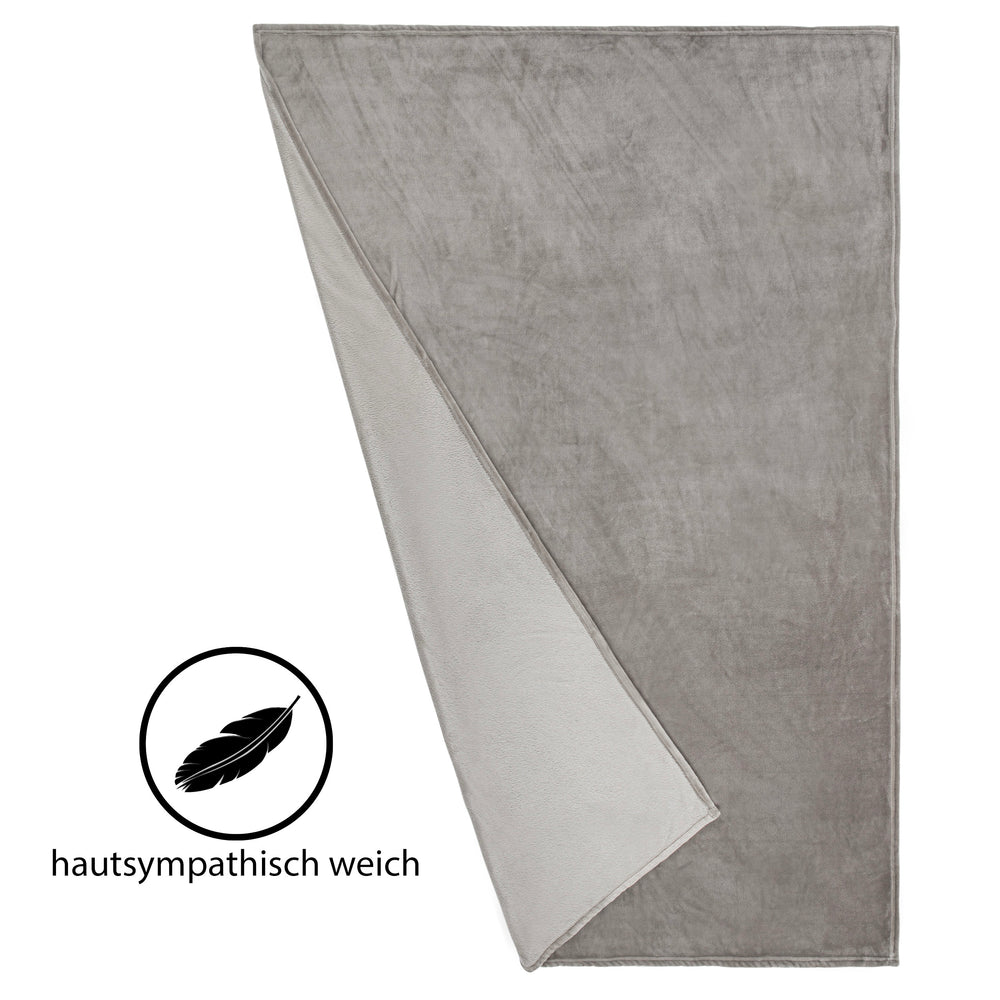 Cashmere Touch Kuscheldecke | 150 x 200 cm Hellgrau