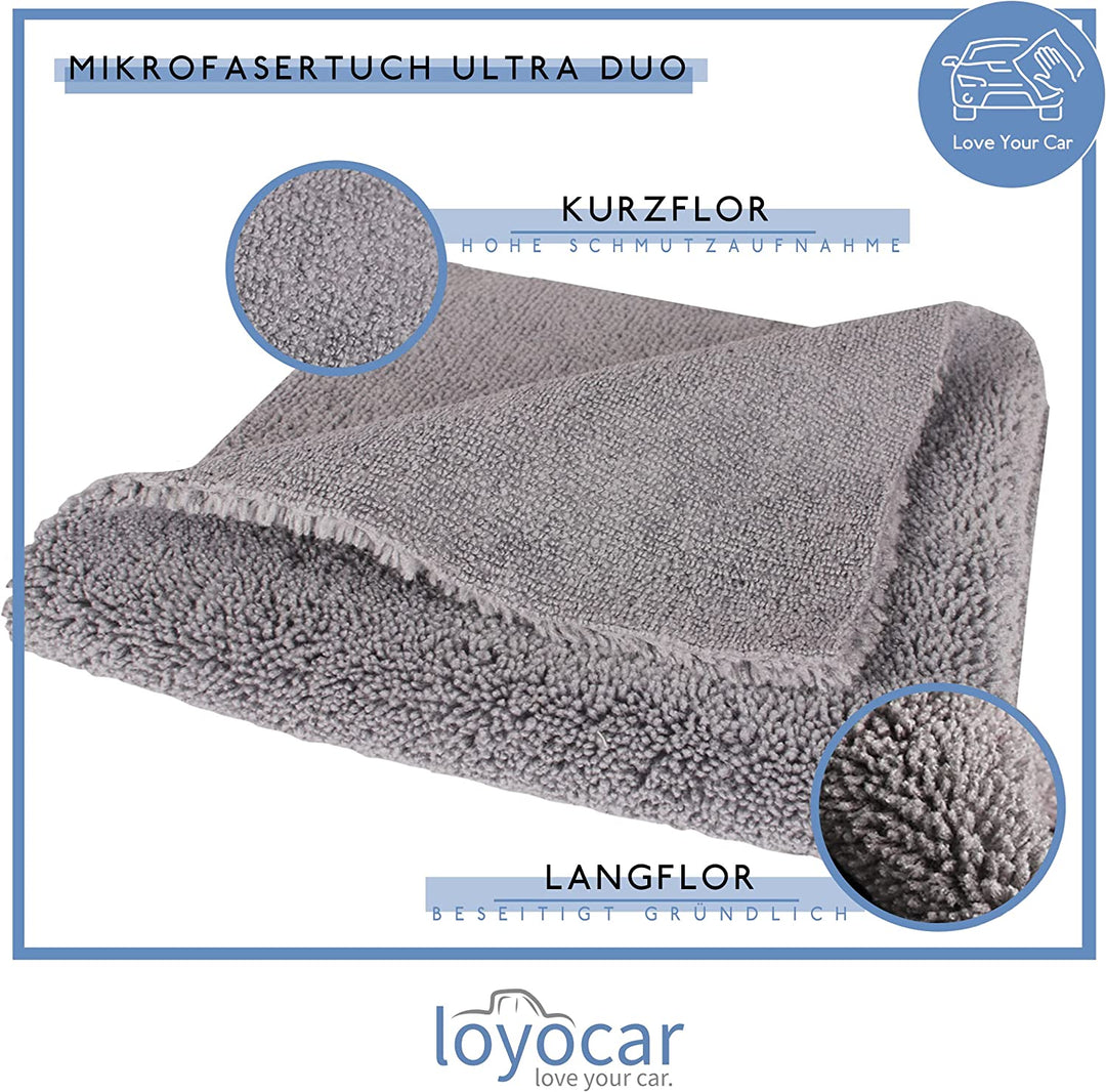 LOYOCAR 1x weiches Poliertuch ohne Rand 40x40cm - schonend und saugstark mit 520 GSM - lackschonende Mikrofasertücher für Auto Politur - Microfasertuch Autopflege Poliertuch Auto