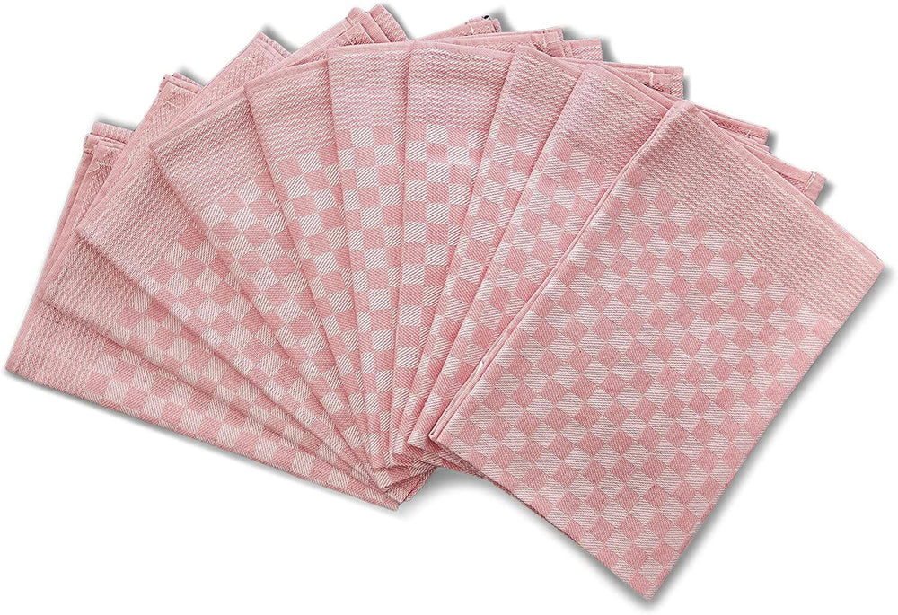 10 Stück Zwirn Geschirrtücher Set - Rosa  50x70 cm