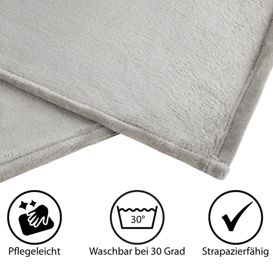 Cashmere Touch Kuscheldecke | 150 x 200 cm Hellgrau