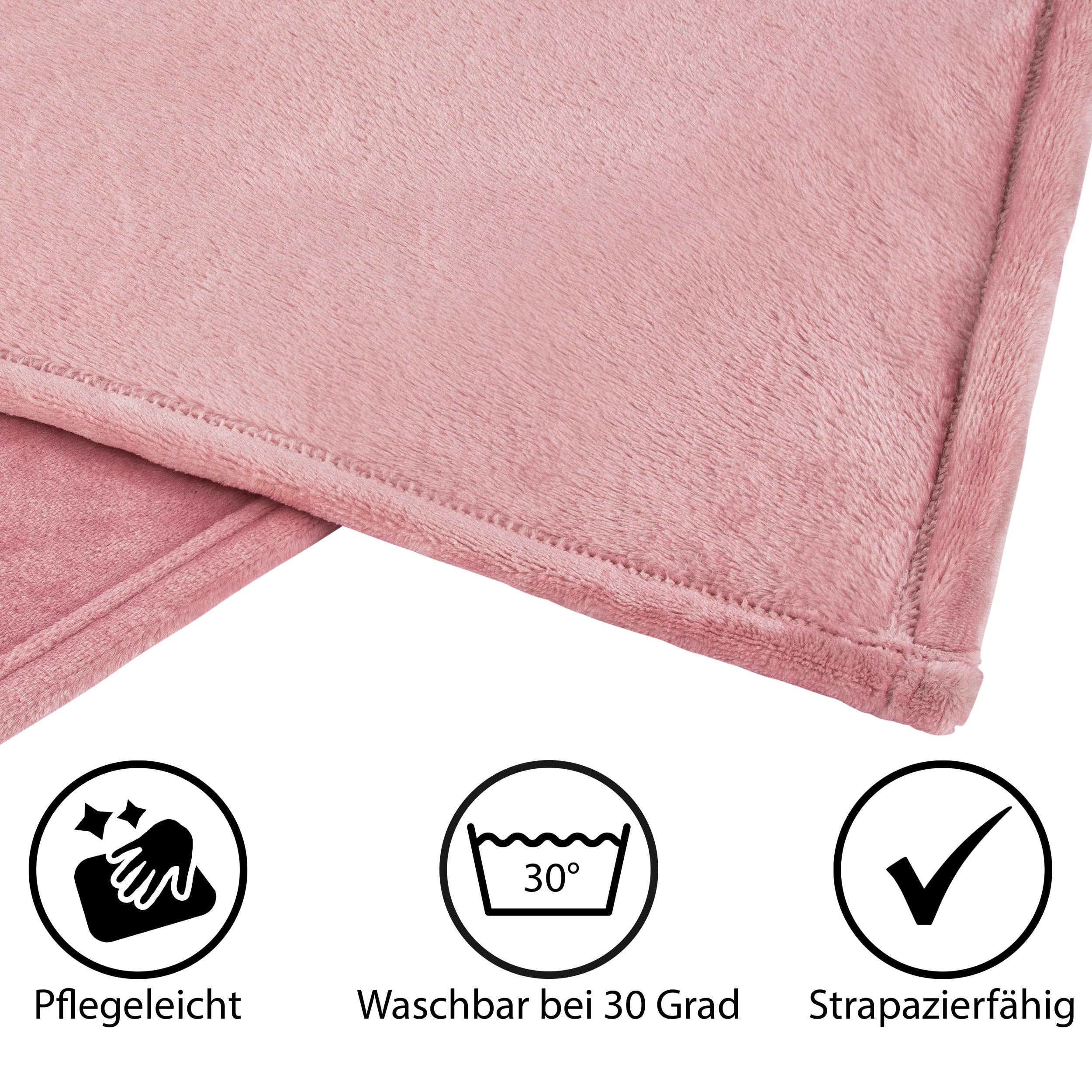 99028 Hometex Premium Textiles Cashmere Touch Kuscheldecke | Hochflor-Flausch Sofadecke | Kuschelig weich & hautsympatisch | 150 x 200 cm Altrosa
