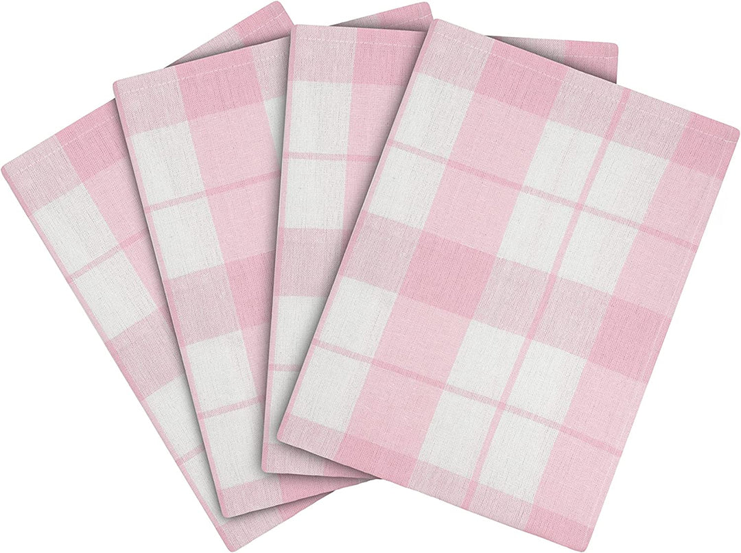 4 Stück Geschirrtücher Set 100% Baumwolle - Rosé  50x70 cm