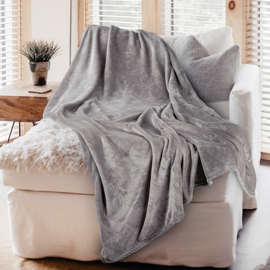 Cashmere Touch Kuscheldecke | 180 x 220 cm Hellgrau