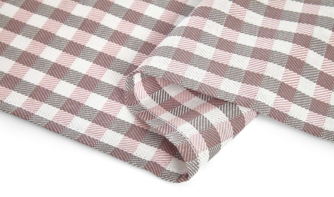 4 Stück Geschirrtücher Set Altrosa Weiß Quadrate - MADE IN EU 50x70 cm