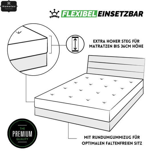 Boxspringbett Spannbettlaken "Exclusiv" 140 x 200 cm bis 160 x 200 cm