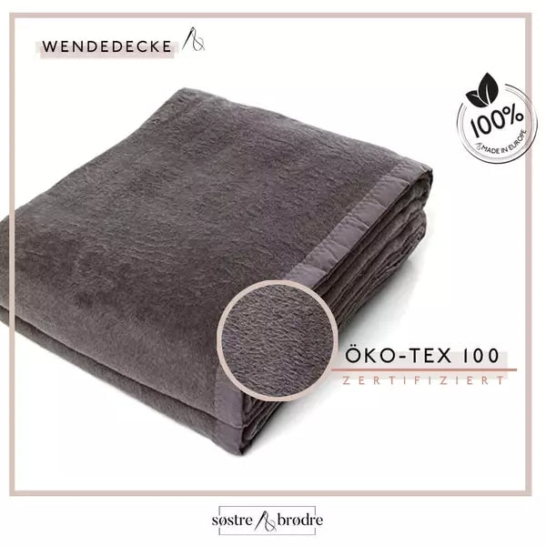 Sofadecke mit Einfassband Anthrazit 150x200 cm - MADE IN EU